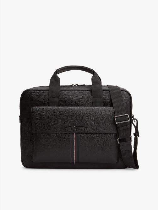 Flap Pocket Pebble Grain Laptop Bag