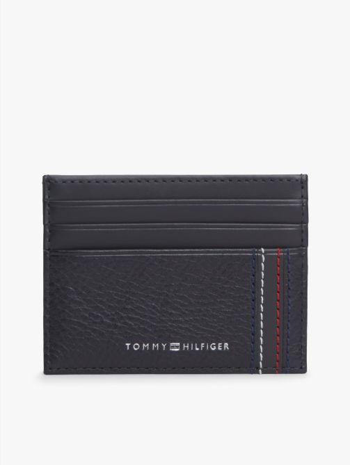 حافظة بطاقات ائتمان جلدية مزينة بالشعار