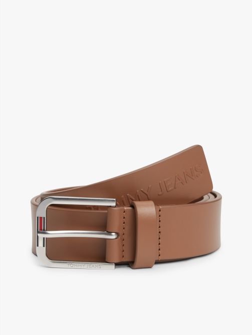 Austin Embossed Logo Leather Belt