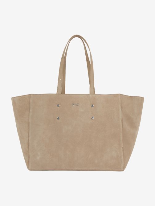 Relaxed Suede Logo Tote