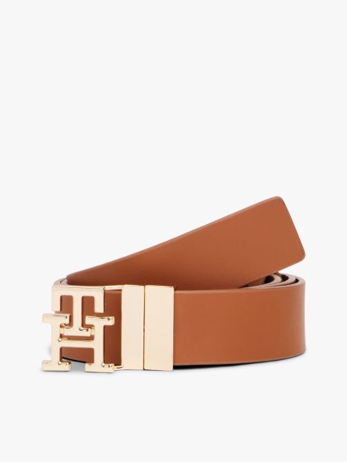 TH Monogram Reversible Leather Belt