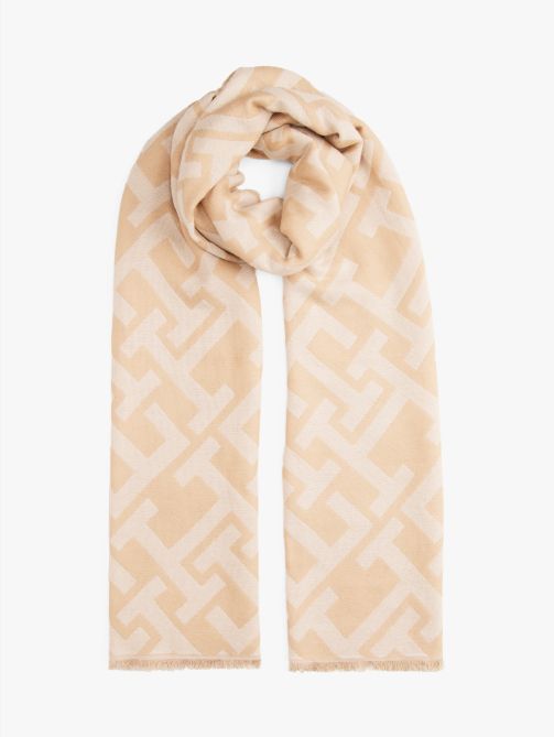 TH Monogram Jacquard Scarf with Wool