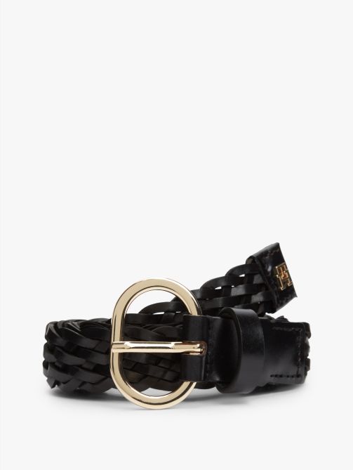 Chic Oval Buckle Braided Leather Belt