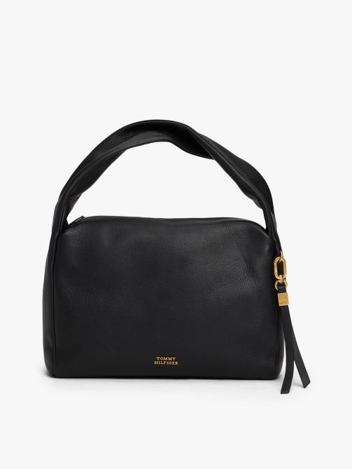 City Leather Twist Handle Shoulder Bag