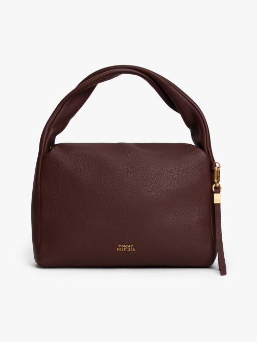 City Leather Twist Handle Shoulder Bag