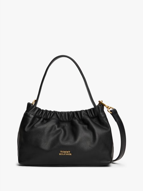 حقيبة كروس بدي جلدية مزينة بلوحة معدنية للشعار