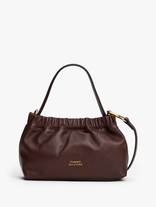 حقيبة كروس بدي جلدية مزينة بلوحة معدنية للشعار