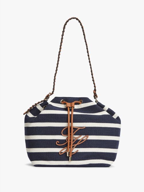 Stripe Logo Adjustable Bucket Bag