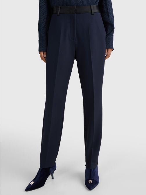 Tonal Detail Slim Fit Trousers