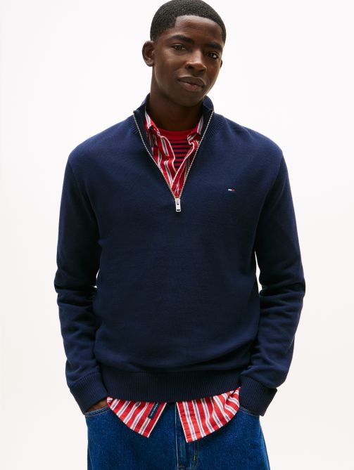 Tommy Flag Quarter-Zip Slim Jumper