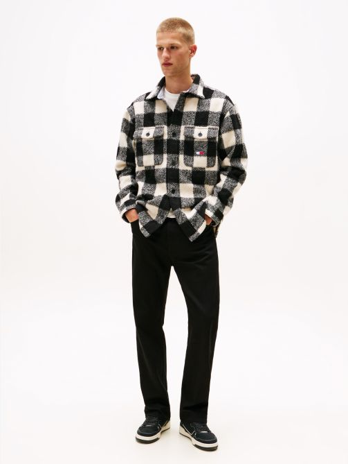 بنطلون جينز اسود مصبوغ بساق مستقيمة