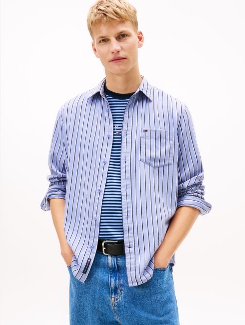 Relaxed Fit Stripe Twill Shirt