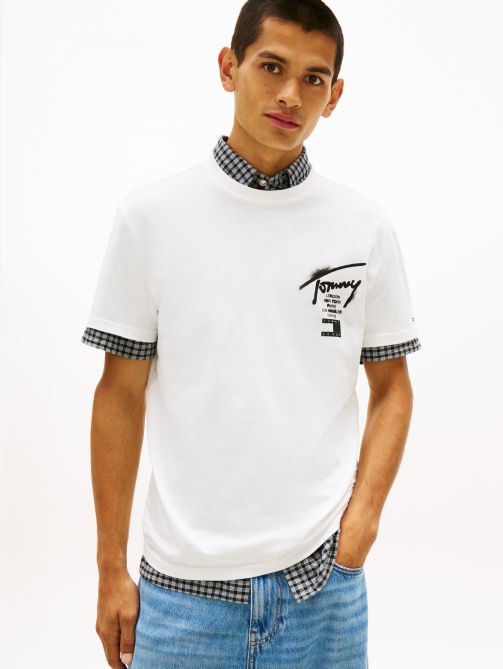 تيشيرت جيرسي مزين بشعار خلفي مميز