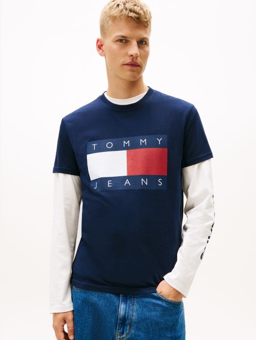 Flag Badge Jersey Crew Neck T-Shirt