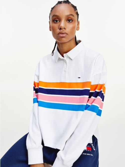 Jersey Long Sleeve Cropped Polo