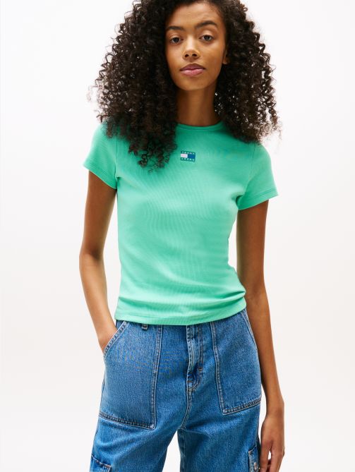Tommy Badge Ribbed Slim T-Shirt