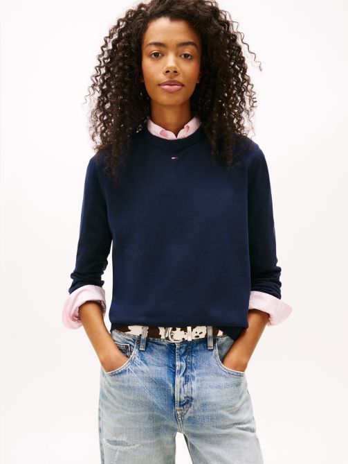 Flag Embroidery Crew Neck Jumper