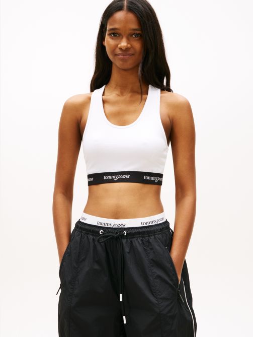 Repeat Logo Tape Racerback Bra Top