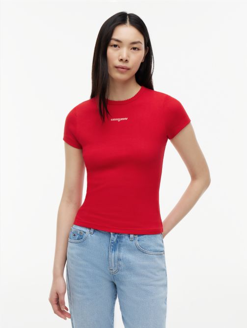 Logo Ribbed Slim T-Shirt