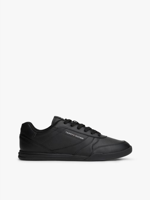 Debossed Logo Cupsole Trainers with Leather