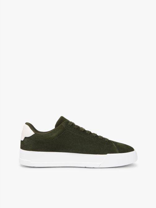 Debossed Logo Suede Court Trainers