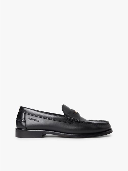 Leather Debossed Logo Loafers