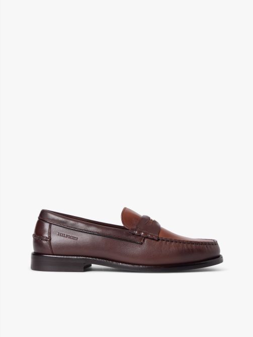 Leather Debossed Logo Loafers