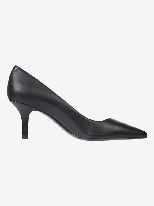 tommy hilfiger monogram plaque long leather boots