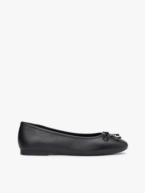 TH Monogram Charm Leather Ballerinas