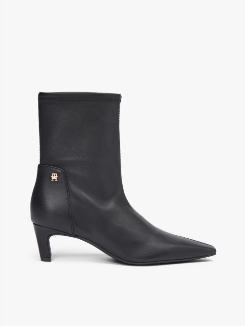 TH Monogram Plaque Leather Mid Boots