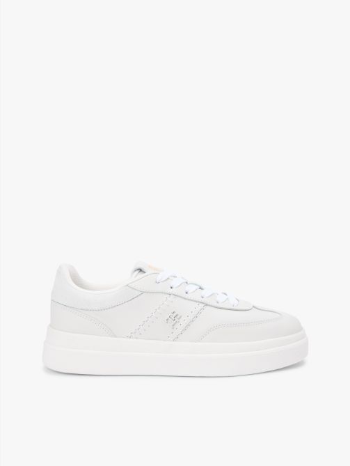 Leather TH Monogram Court Trainers