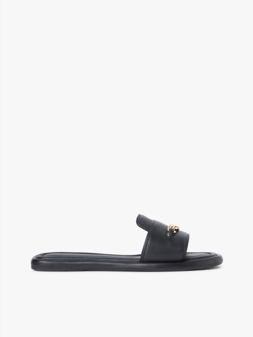 TH Monogram Horsebit Flat Leather Mules