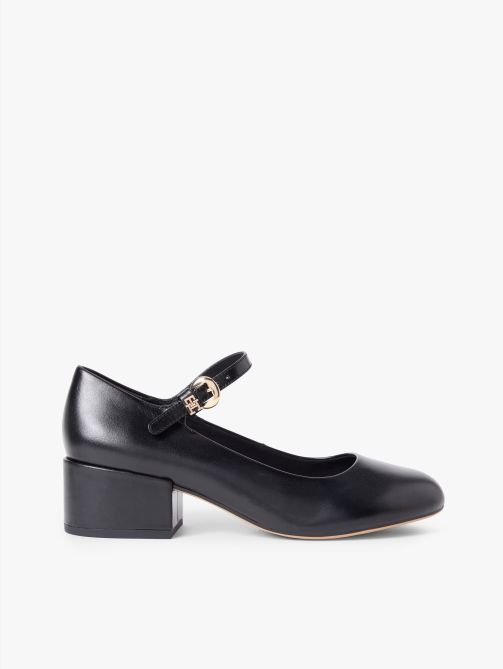 Leather Mary Jane Block Heels