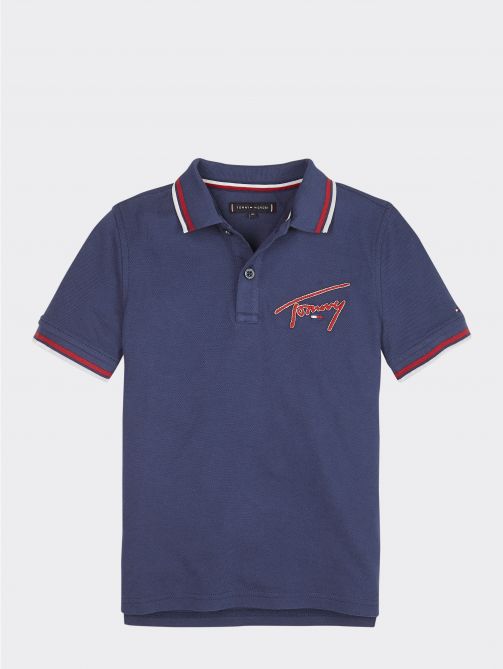 بلوزة بولو قطنية مزيّنة بشعار تومي