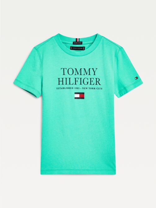 تيشيرت قطن عضوي مزين بالشعار