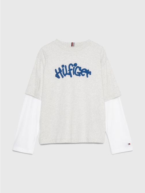 تيشيرت بأكمام طويلة مزين بطبعات جرافيتي