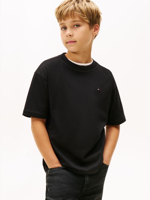 Flag Embroidery Crew Neck T-Shirt