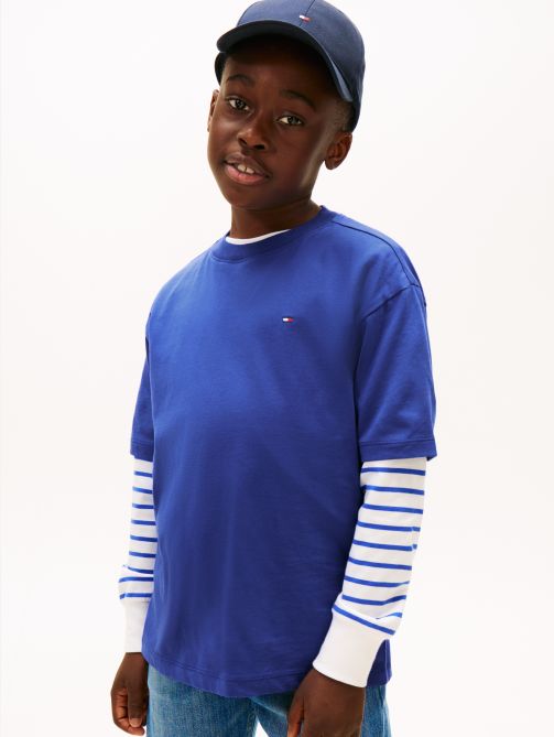 Flag Embroidery Crew Neck T-Shirt