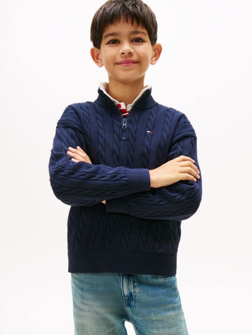 Half-Zip Cable Knit Jumper