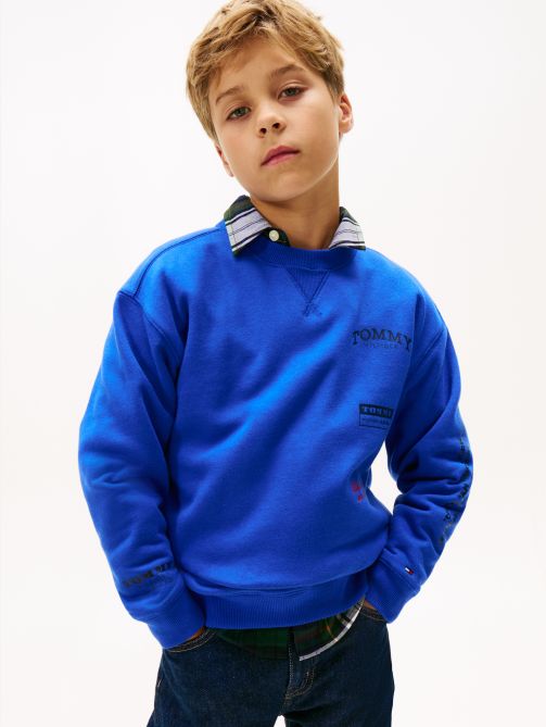 Varsity Mixed Graphic Crew Neck Sweatshirt