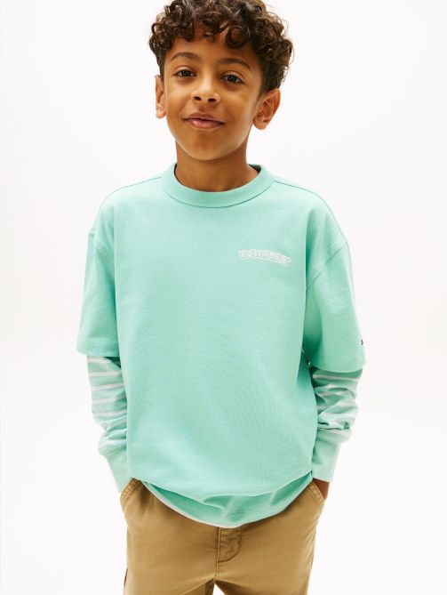 تيشيرت جيرسي مزين بالشعار على الظهر