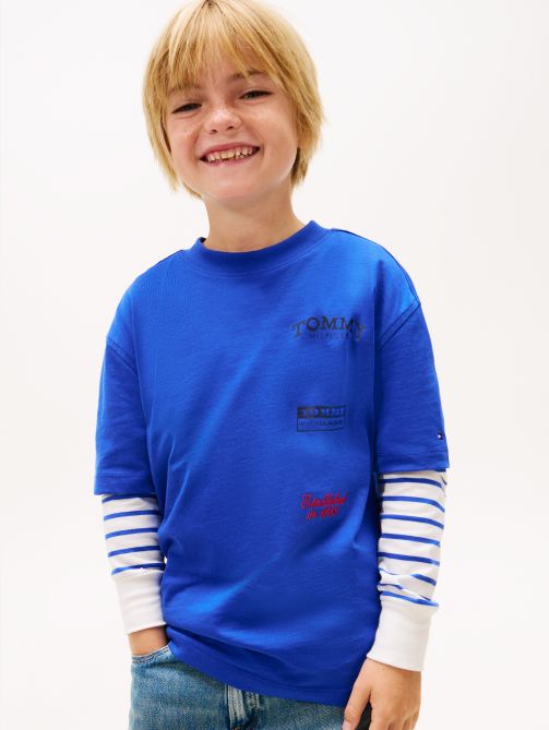 Back Multi Logo Print Jersey T-Shirt