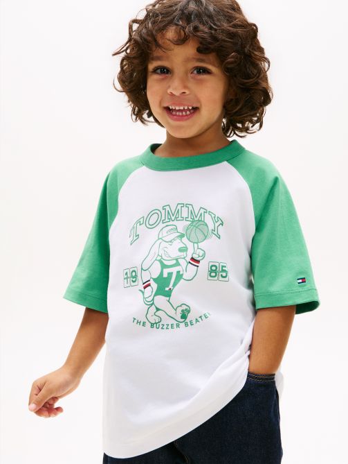 Graphic Raglan Crew Neck T-Shirt