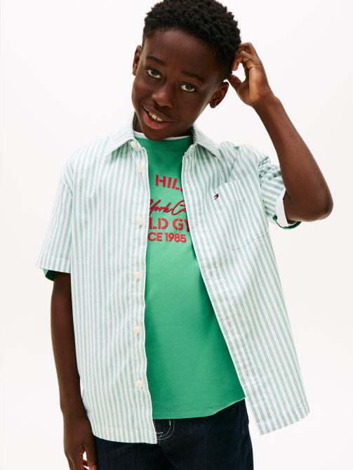 Ithaca Stripe Short Sleeve Oxford Shirt