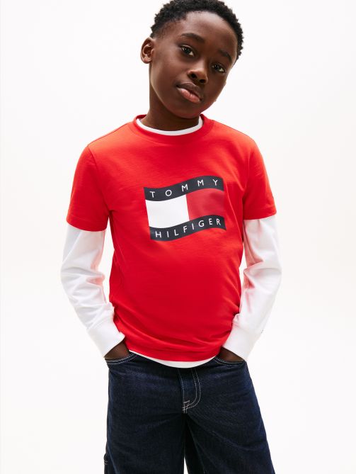 Wavy Flag Jersey Crew Neck T-Shirt