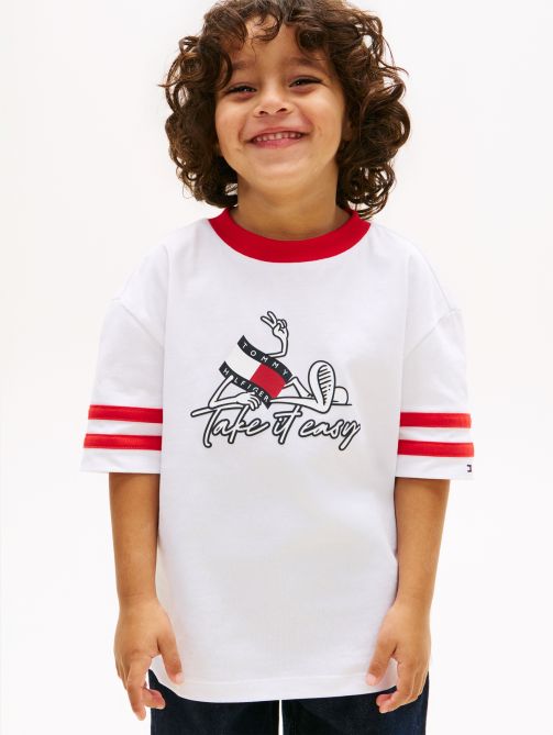 Wavy Flag Graphic Jersey T-Shirt