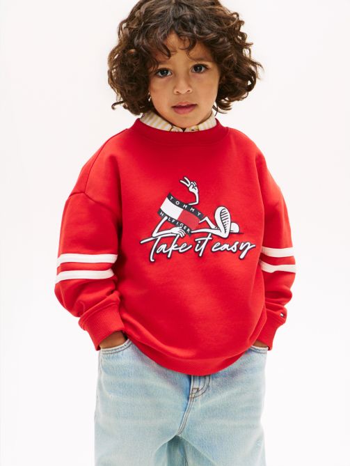 Wavy Flag Graphic Terry Sweatshirt