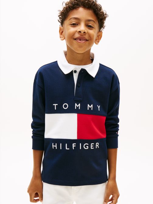 Heritage Colour-Blocked Flag Long Sleeve Polo Shirt
