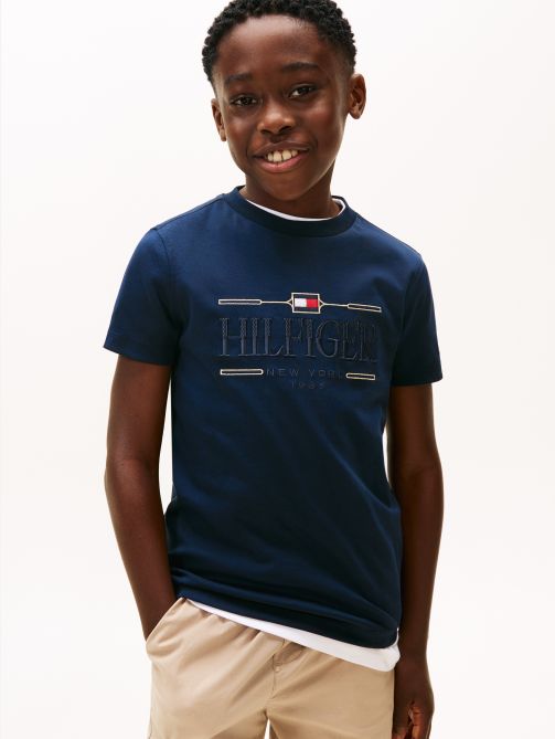 Logo Embroidery Interlock Knit T-Shirt