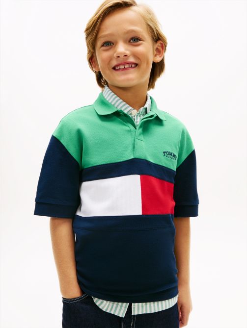 Colour-Blocked Pique Polo T-Shirt